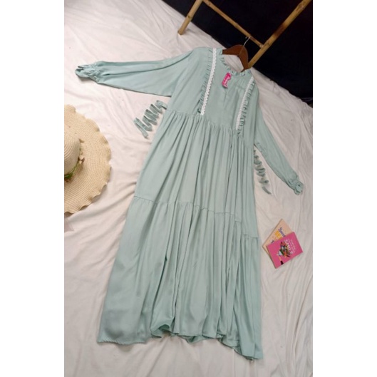 Gamis Polos Bahan Rayon Twill