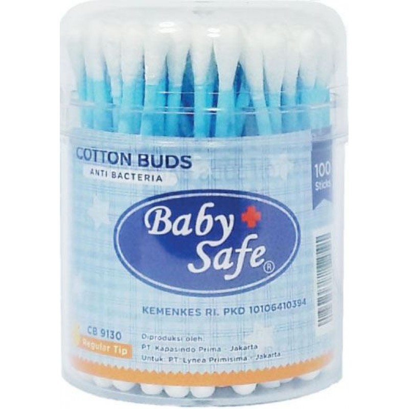 Baby Safe Cotton Buds Regular Tip with Case - 100 pcs (CB9130) | Shopee