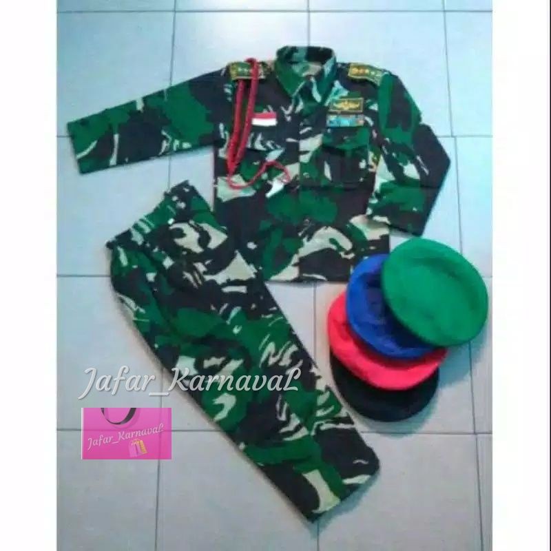 BAJU TNI ANAK DORENG/BAJU ABRI ANAK DORENG/BAJU KARNAVAL ABRI Baju kostum karnaval profesi TENTARA/ABRI/DORENG