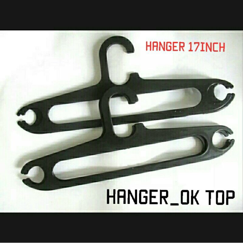 hanger gantungan baju 17inch warna hitam( 1Lusin)