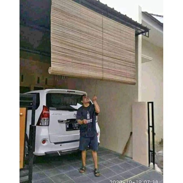 krey tirai rotan air ukuran 2x2m