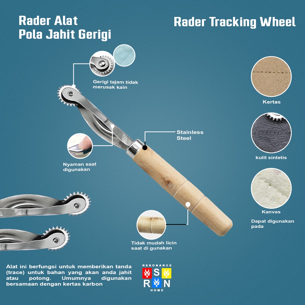 Rader Alat jahit Gerigi Tracing Wheel Rader Resonance Home