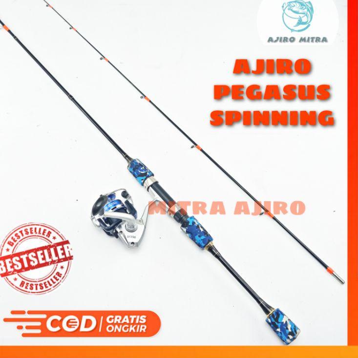 【⚡TAR】Satu Set Joran Pancing Kaku Fiber solid Murah Kuata Ajiro Spinning Pegasus 100 120 135 150 165