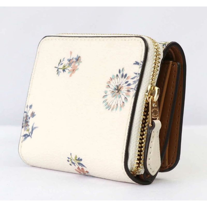 Coach Wallet Small Tri gold Dandelion Floral Blosom Multi (C2924)