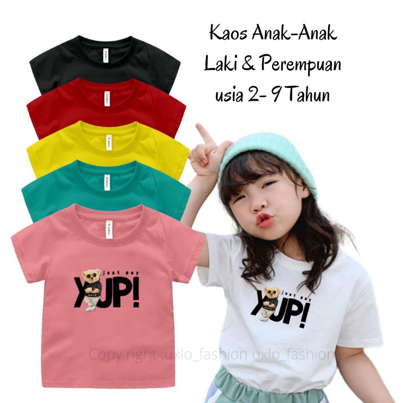 Baju Kaos Anak Perempuan Kartun Lucu Murah Umur 2 sampai 9 Tahun Uxlo Fashion