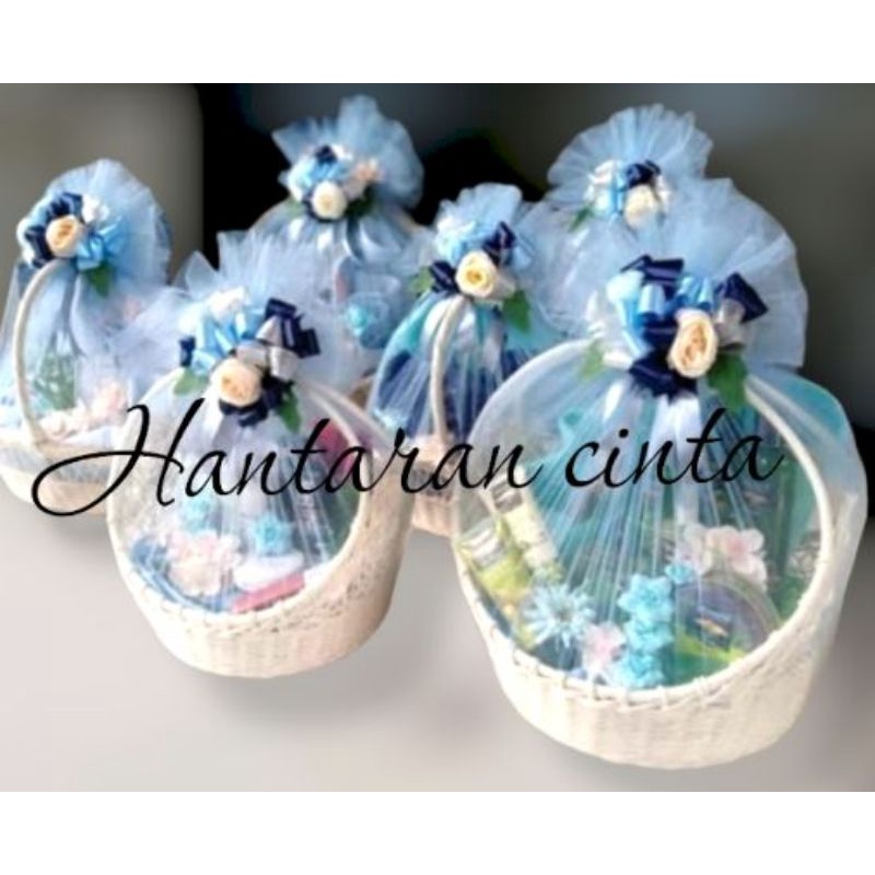 keranjang hantaran seserahan unik jinjing rotan cincin ruwet