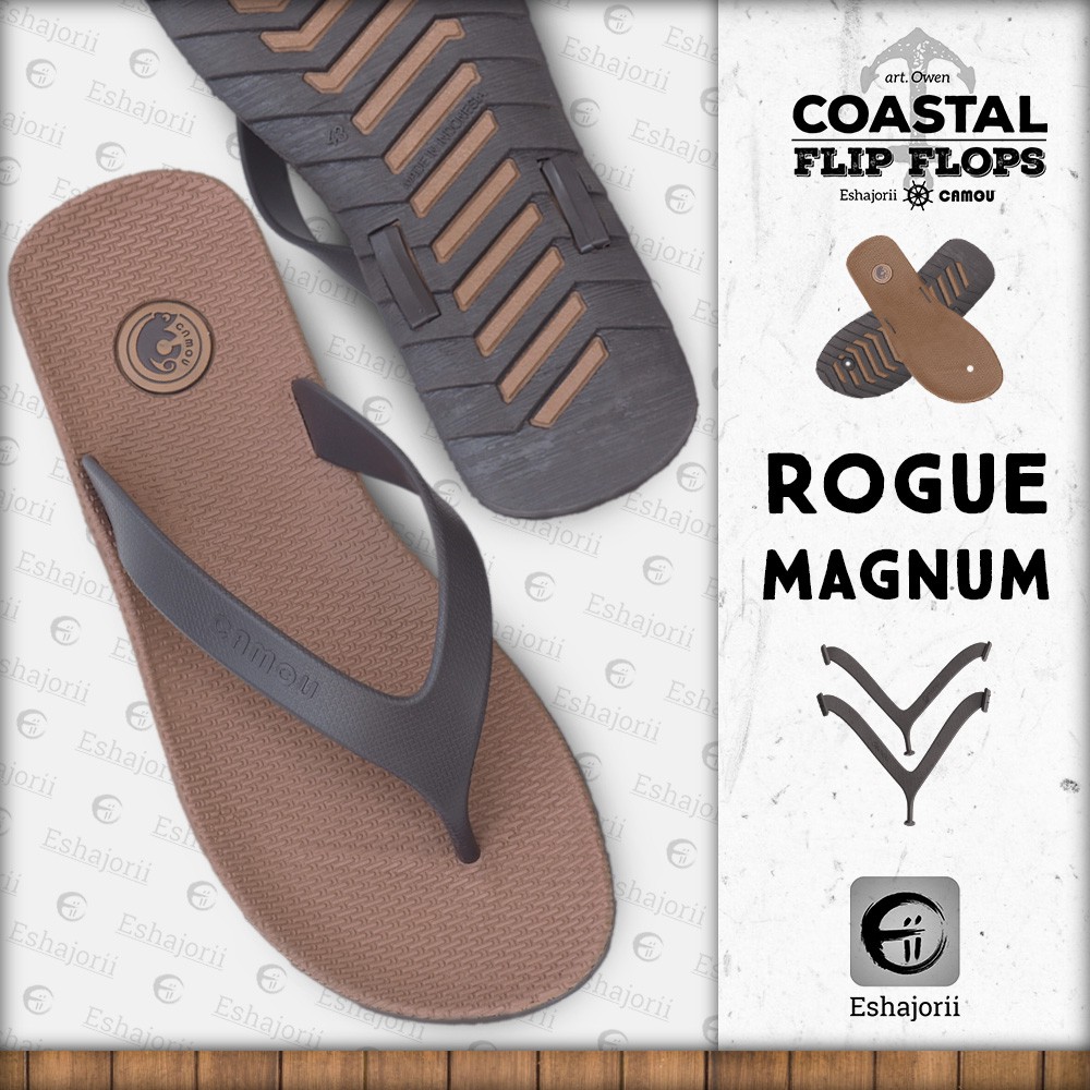 OWEN ROGUE MAGNUM - Sandal Jepit Pria CAMOU Caramel &amp; Coklat Tua