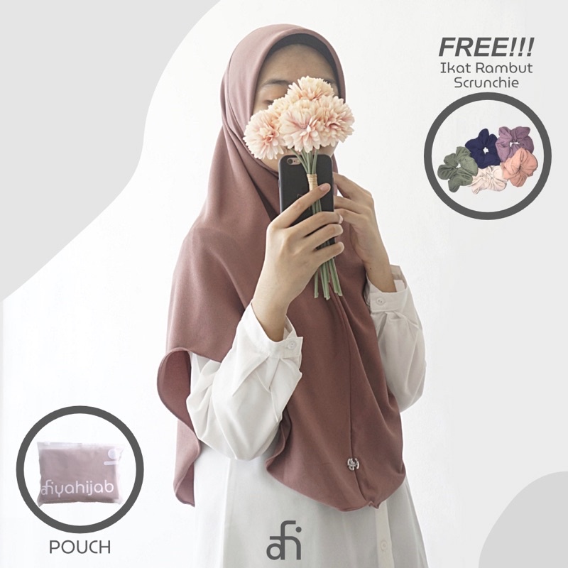 Jilbab Hijab Kerudung Instan Segi Empat Bergo Malay Simple Non Pad Lady Zara Premium by Afiyahijab