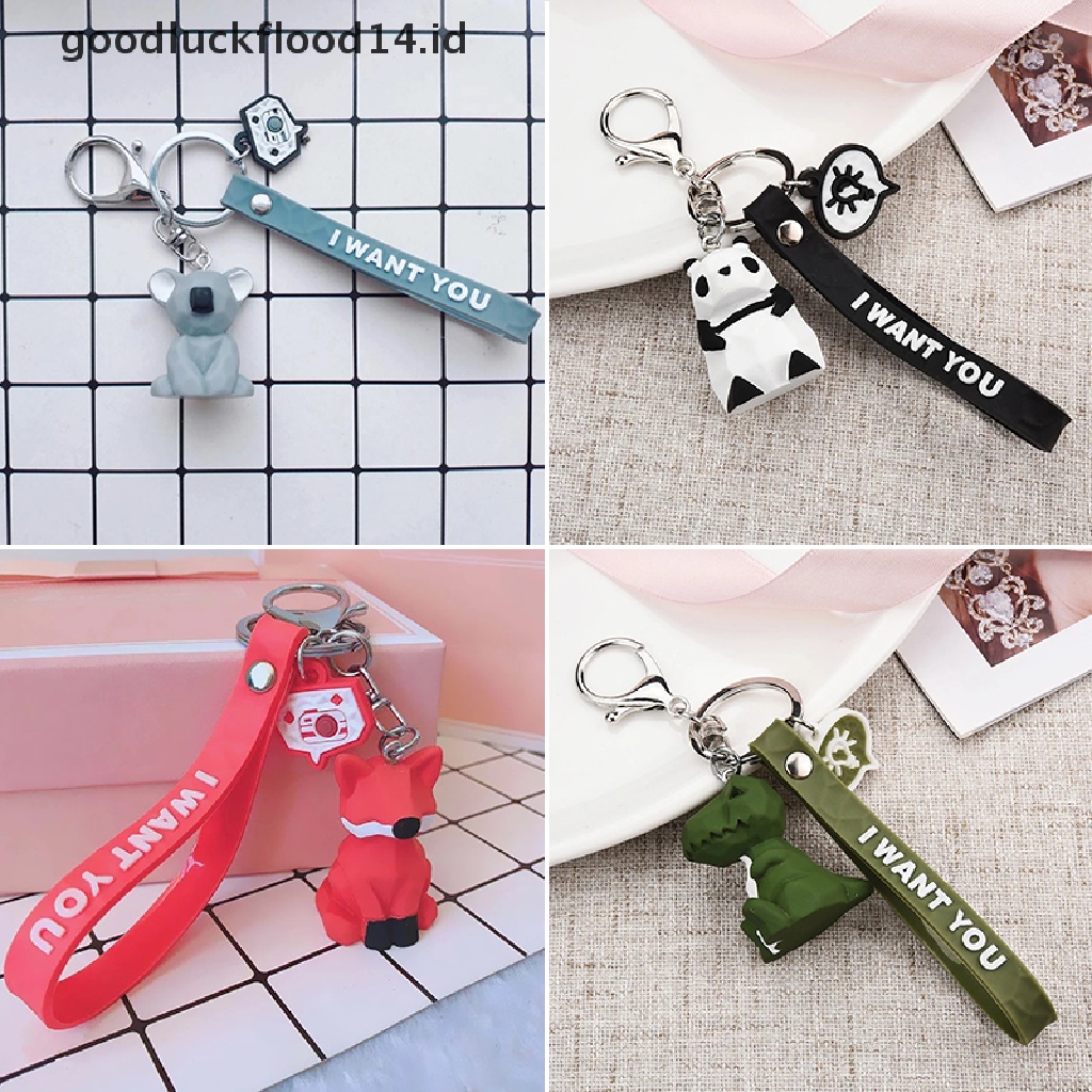 [OOID] Stereo Dinosaur Keychain Key Ring Panda Koala Keychain Phone Bag Fun Pendant ID