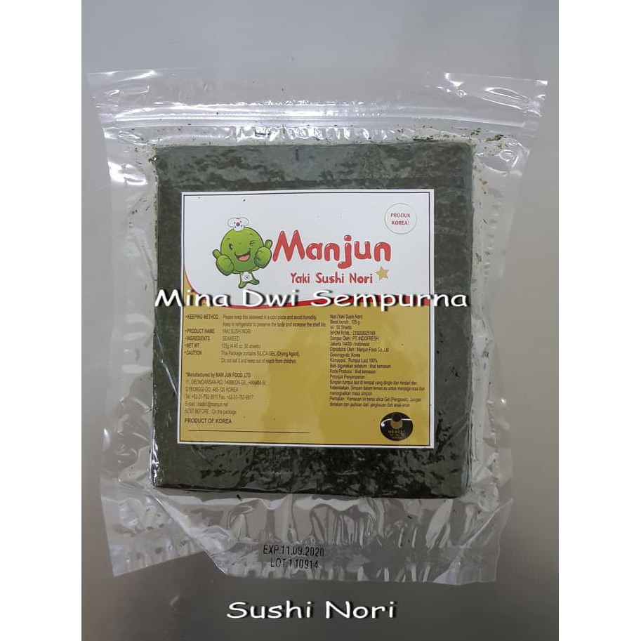 

Manjun Yaki Sushi Nori Rumput Laut Seaweed 50 Sheet