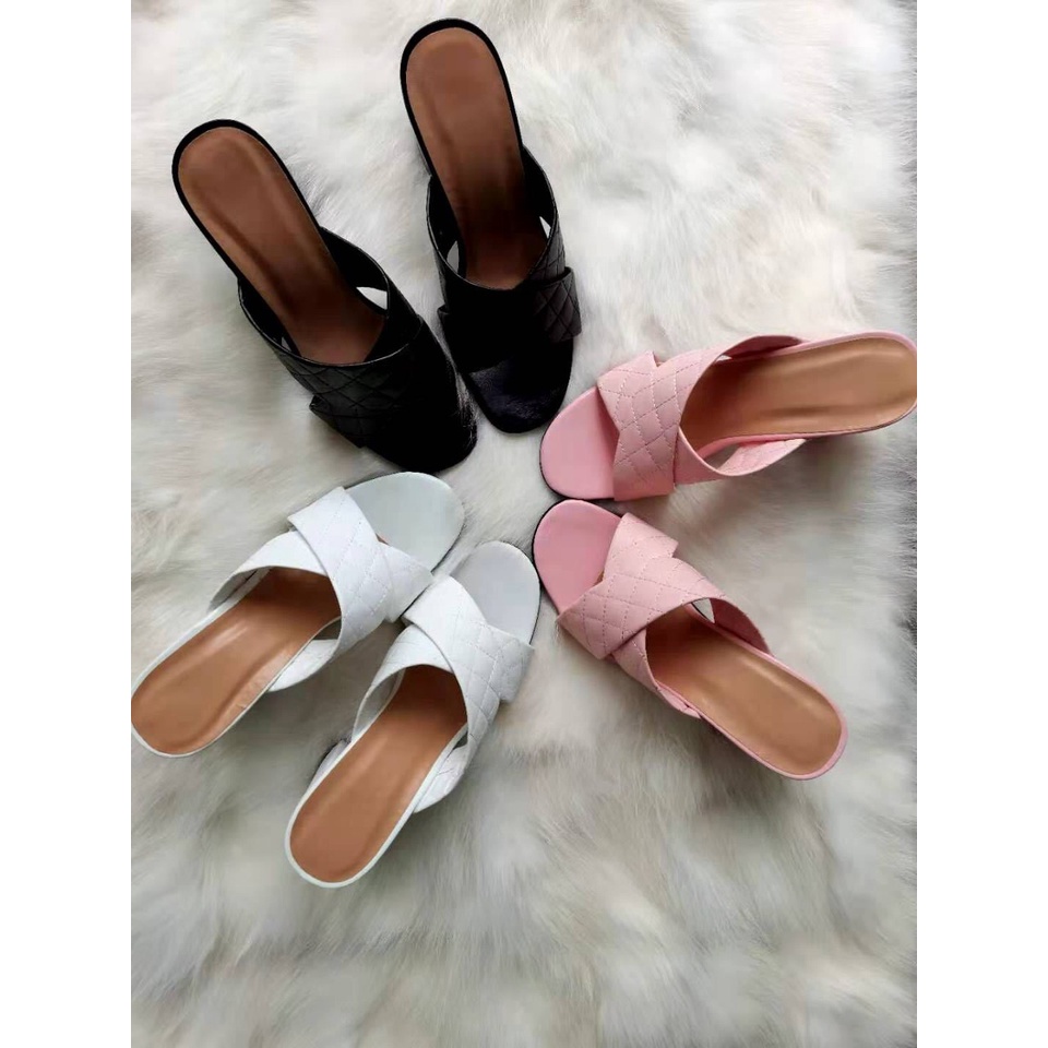 Heels Wanita Import Heels Pesta Mule Wanita 8cm 2217