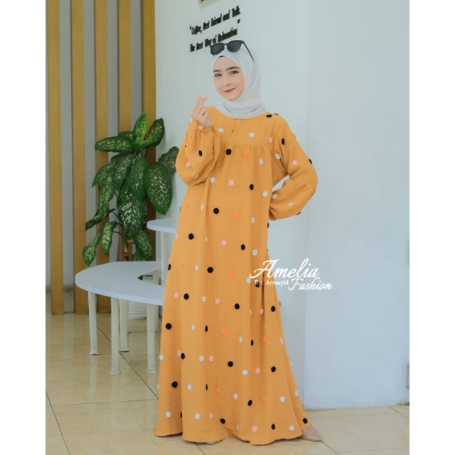 Gamis kringkel uragiri rajut dot dress original berlabel DIANA VENYTA HALIS ELY ARSY POMPOM MALIKA terbaru hits trendy