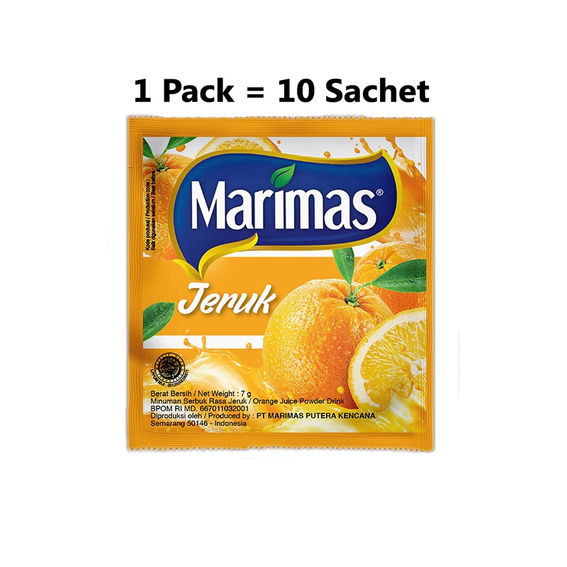 

MARIMAS JERUK isi 10 Sachet Minuman RASA BUAH Bubuk Instant MENYEGARKAN