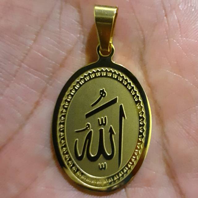 Liontin lafadz Allah titanium stainless steel
