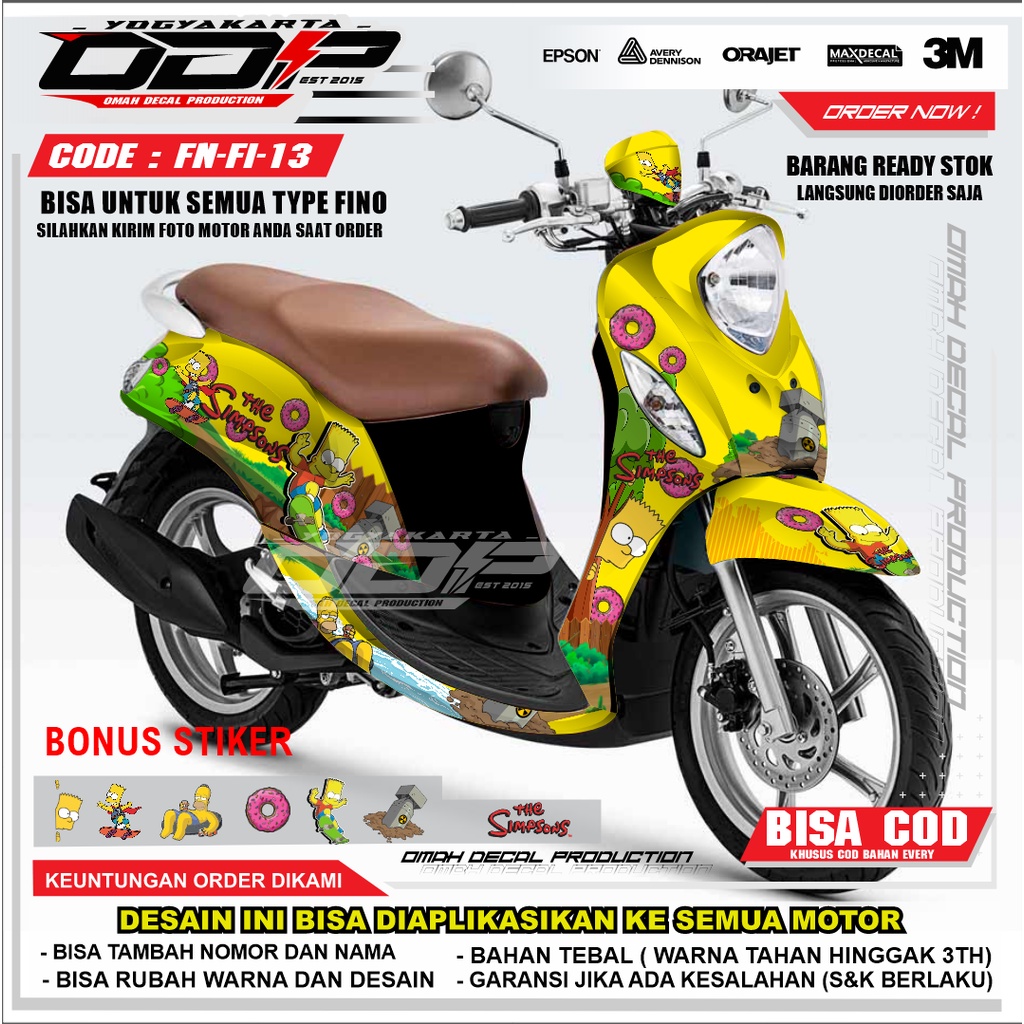 DECAL FINO FULL BODY DEKAL MOTOR YAMAHA FINO 125 FI GRANDE VARIASI AKSESORIS STICKER KEKINIAN  KEREN