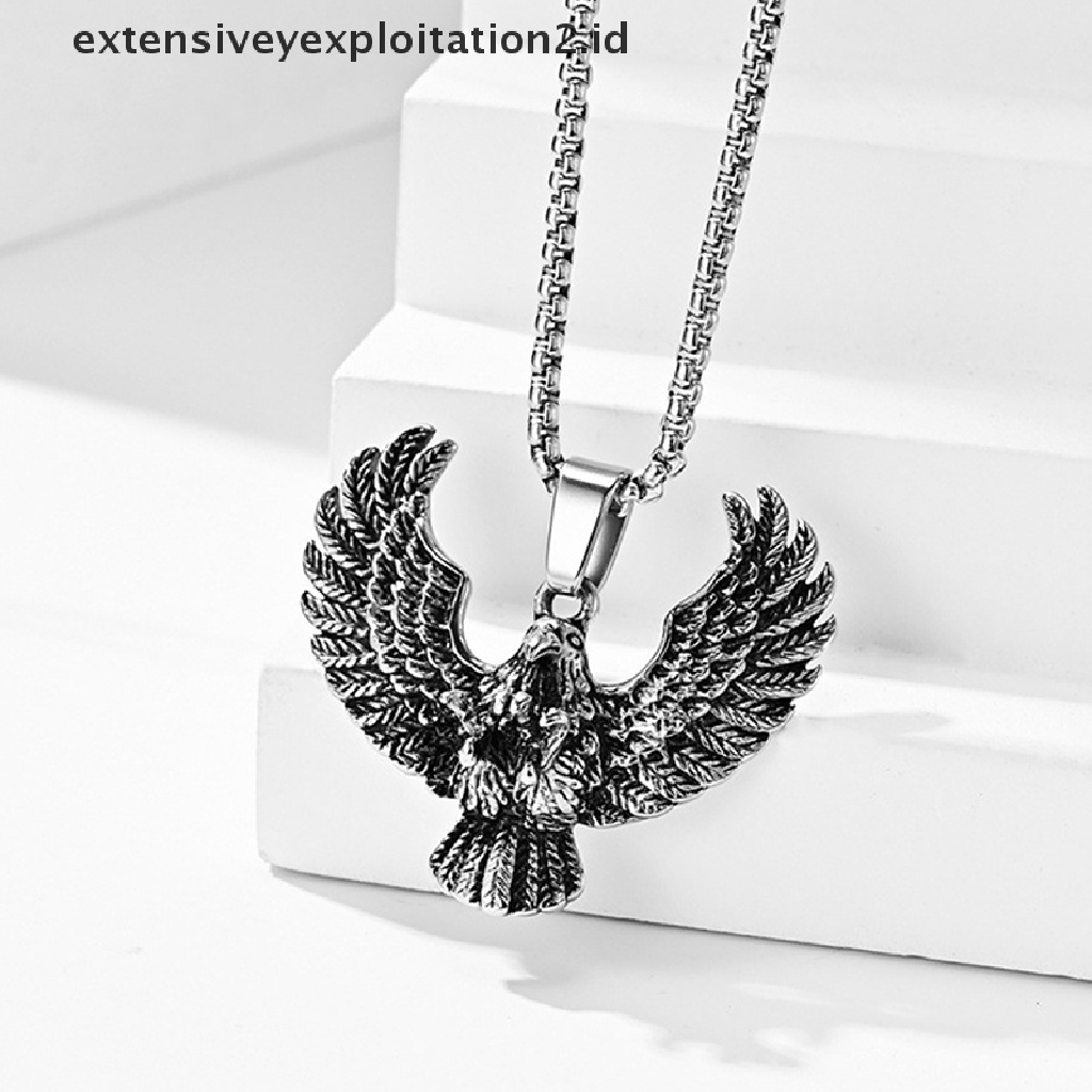 (Hotter1) Kalung Liontin Vintage Flying Eagle Anti Karat