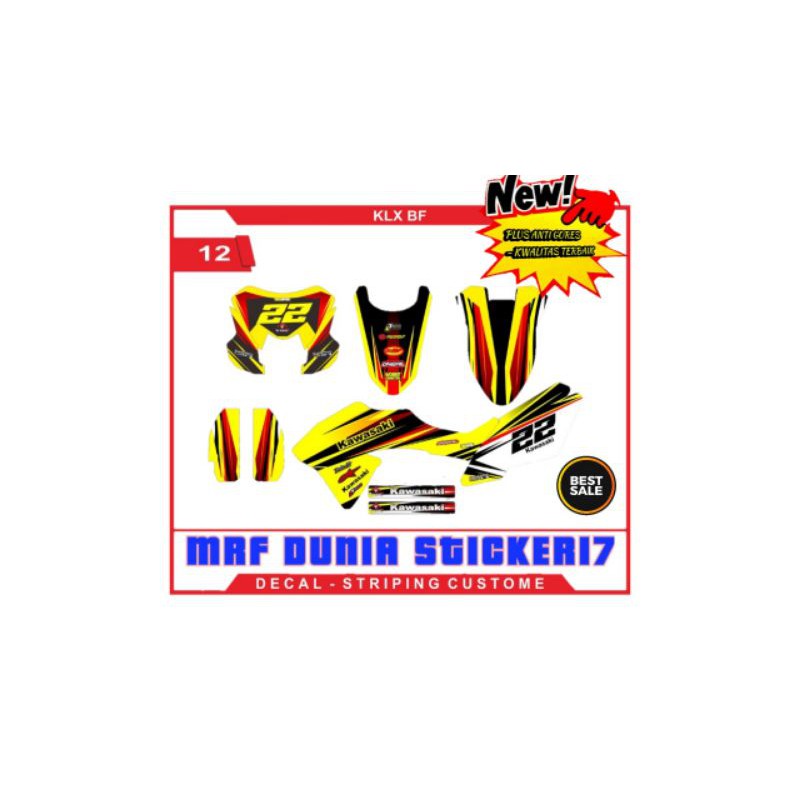 Stiker decal klx bf decal motor klx bf sticker motor decal klx bf motif 12