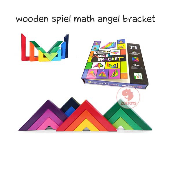Zoetoys Wooden Spiel Math Angel Bracket | Triangle Mainan Edukasi Anak