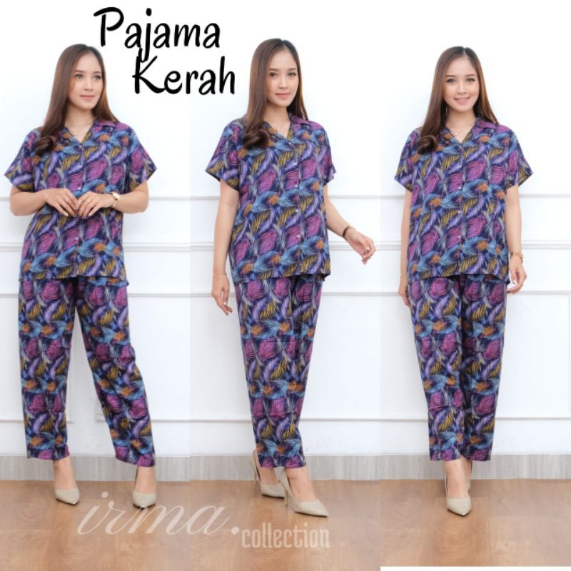 Piyama wanita kancing busui Babydoll perempuan Rayon premium setelah baju wanita rumahan one set Rayon premium Grade A piayama dewasa kekinian