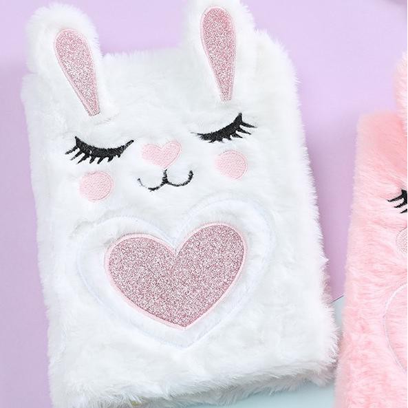 

DIARY FOX BUNNY GLITTER BULU BUKU NOTEBOOK RABBIT KELINCI RUBAH - BUNNY PUTIH