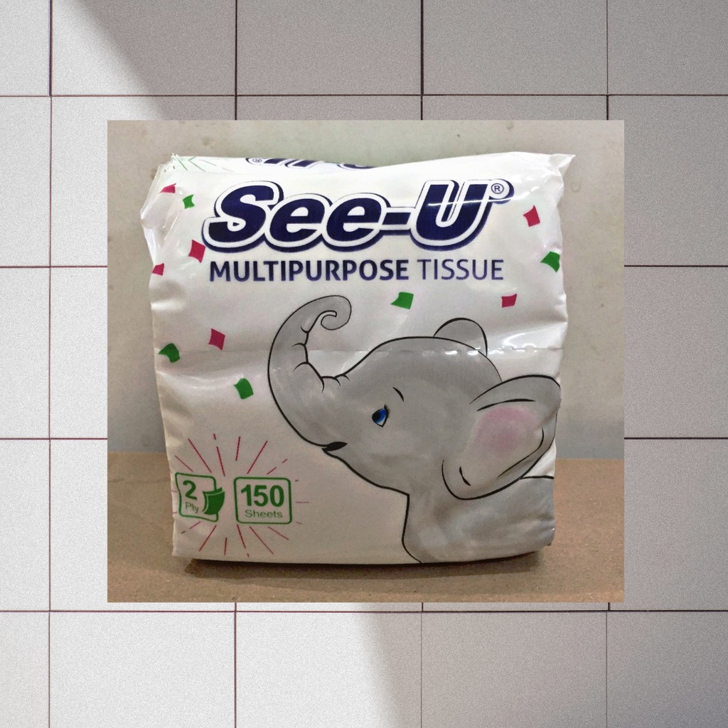 

Tissue Tisu See-U Multipurpose Pop Up Gajah 150 sheet 2 ply See U