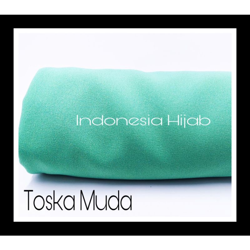 PASHMINA Diamond Premium 170 X 75 cm Jahit Tepi BUKAN DI NECI-toska muda