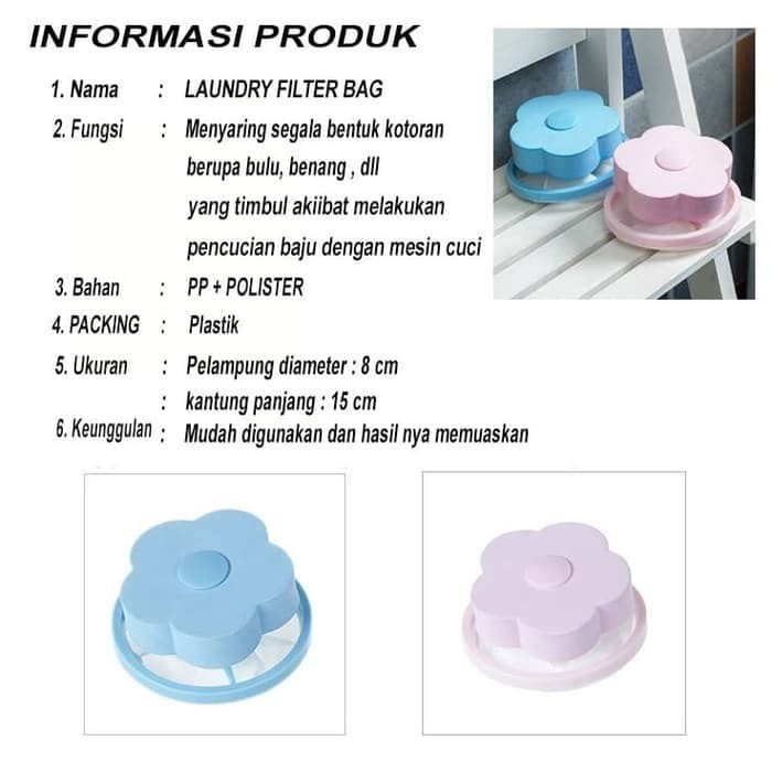 Kantong Filter Penyaring Kotoran Mesin Cuci / Saringan Cuci Baju / Saringan Mesin Cuci Kantong Laundry Kotoran Pakaian Filter Bag