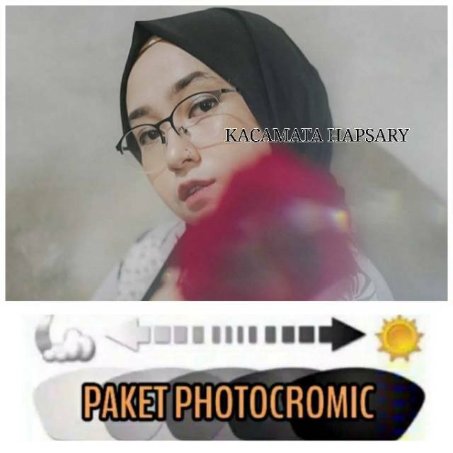 PAKET FRAME + LENSA PHOTOCROMIC | KACAMATA MINUS | KACAMATA ANTI RADIASI | KACA MATA NEW 50005