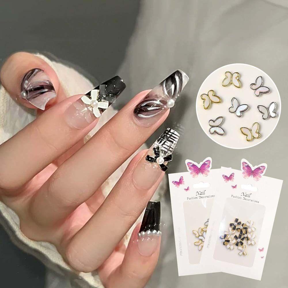 Needway Busur Dekorasi Kuku Wanita Fashion 3D Perhiasan Kuku Cinta Hati Ikatan Simpul Hiasan Kuku Butterfly Nail Drills