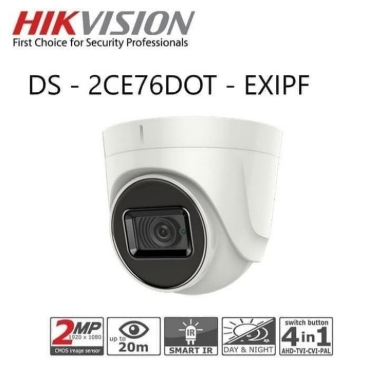 KAMERA CCTV INDOOR HIKVISION 2MP TYPE 2CE76DOT-EXLPF CCTV INDOOR HIKVISION 2 MP