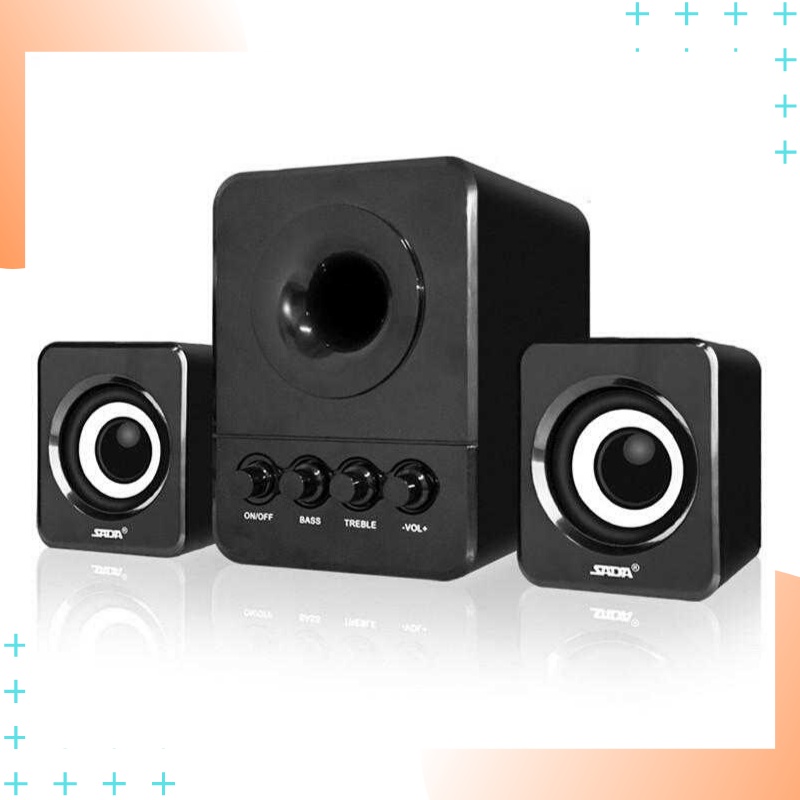 Speaker Aktif Bass Stereo 2.1 Subwoofer dan USB Kit Power Speker Active PC Laptop Portable SADA