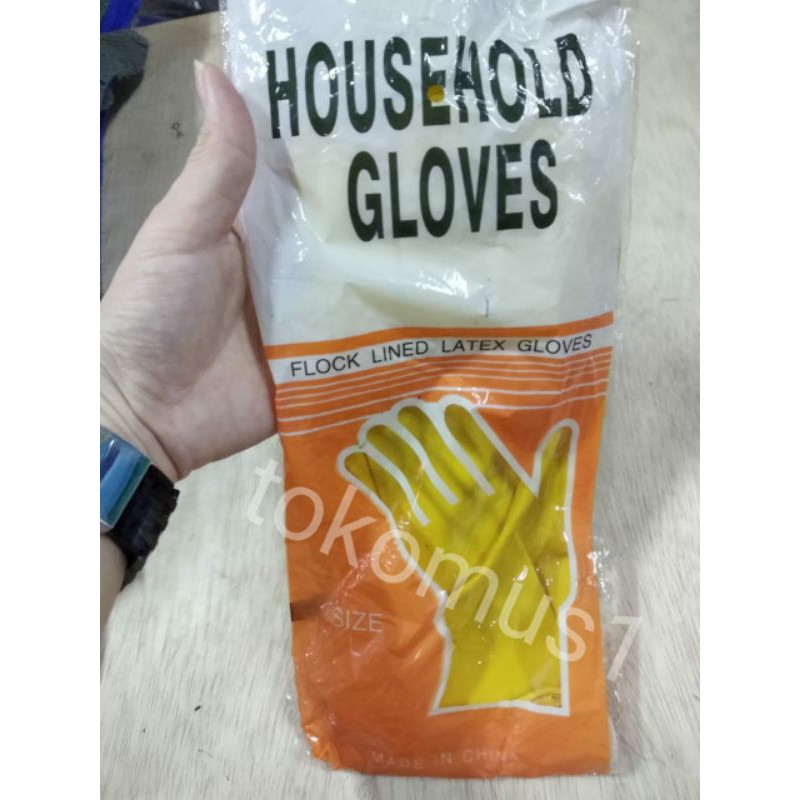 SARUNG TANGAN KARET GLOVE LATEX SAFETY HAND WORK STERILL ANTI SLIP-KUNING