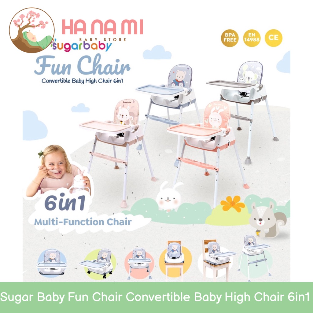 Sugar Baby Fun Chair Convertible Baby High Chair 6in1 SugarBaby