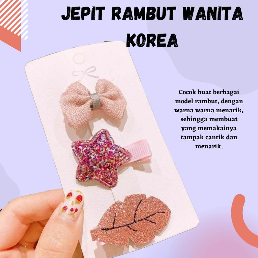 Terbaru!! Jepit rambut Wanita Korea You are so Beautiful set 3 Atau 4