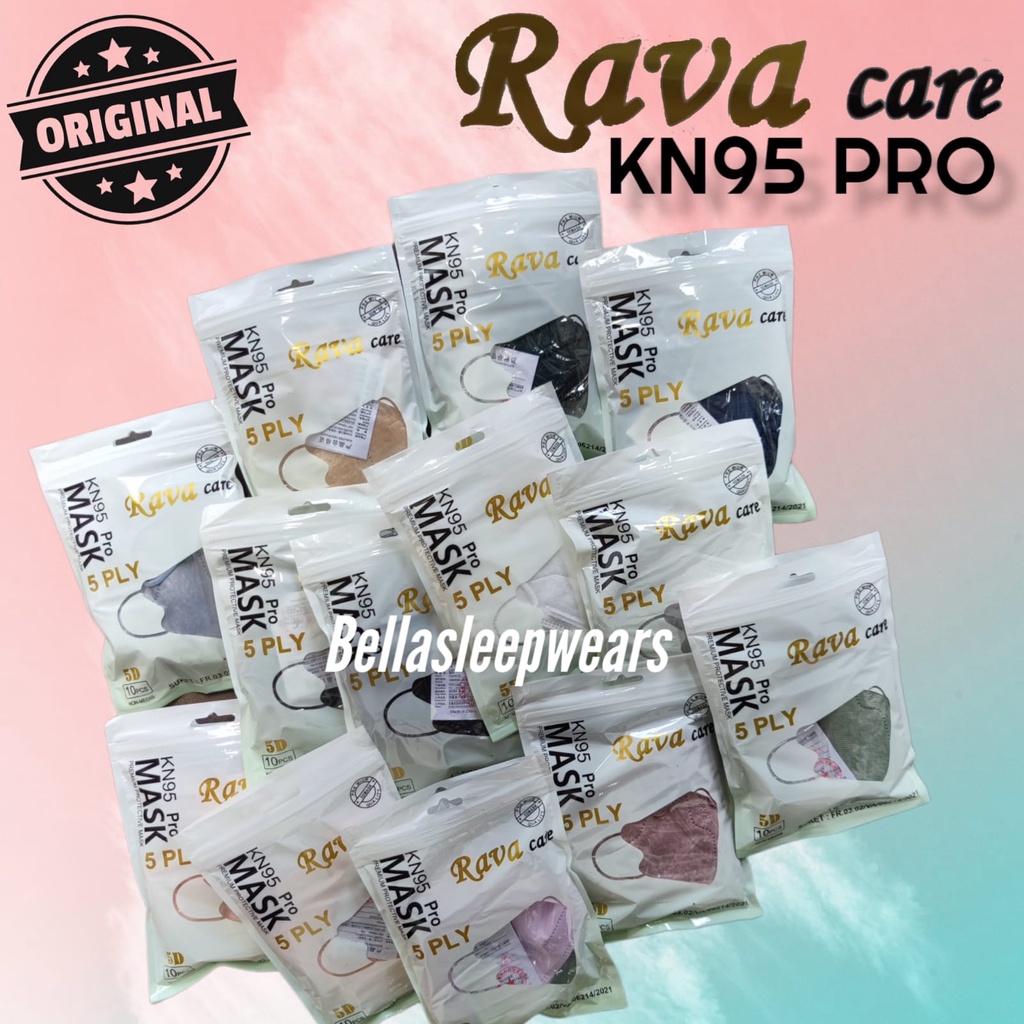 KN95 PRO MURAH ISI 10 PC - MASKER 5PLY KN95 PRO RAVA ZUMO ITC HITAM PUTIH - BLACK WHITE - GRADATION / GRADASI - RAINBOW MIX