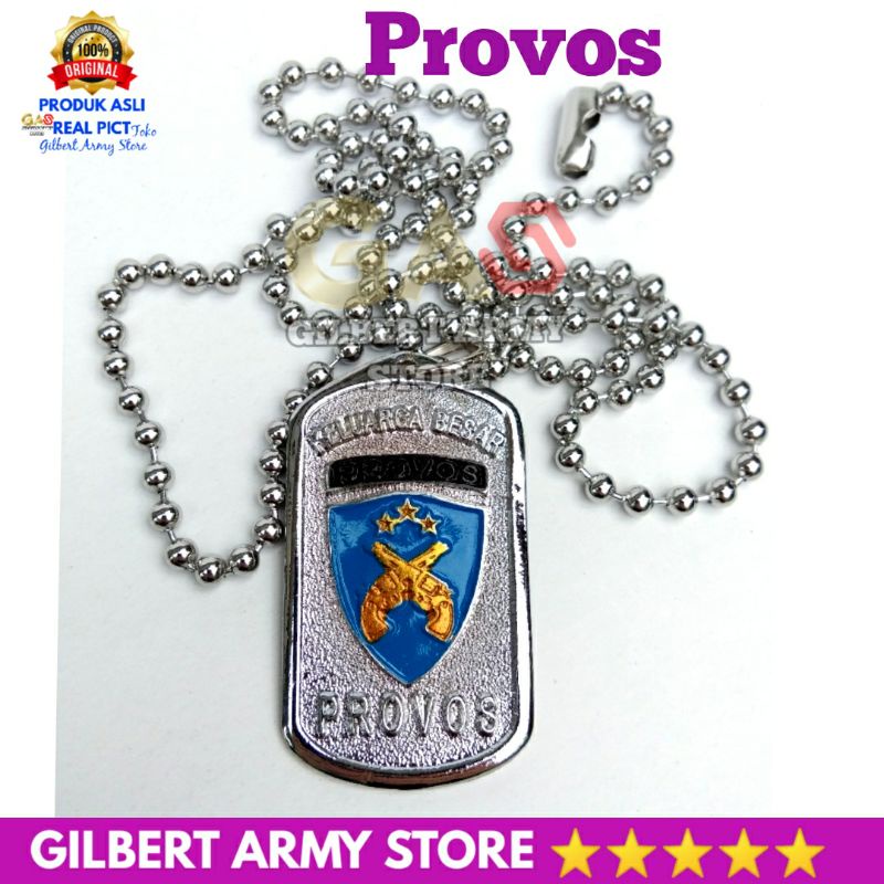 GILBERT ARMY STORE Grosir Kalung Provos Terbaru titanium cor anti karat MIiliter Neclace assesoris Kalung Pria Dog Tag