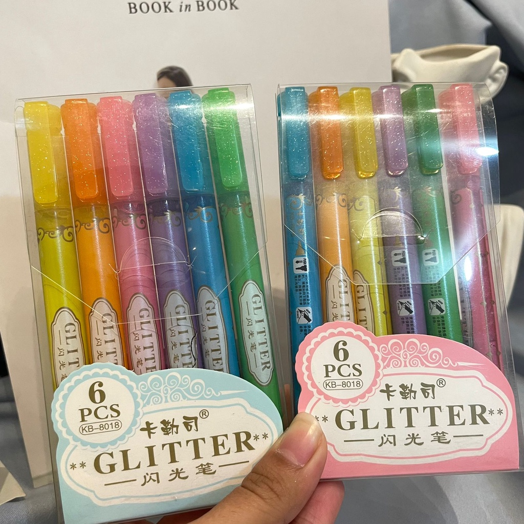 STABILO GLITTER WARNA TERANG 1 SET ISI 6 PIECE SPECIAL LIMITED EDITION SPIDOL GLITER UNIK ENAM WARNA EDISI KHUSUS STATIONARY SEKOLAH DAN KANTOR TERLENGKAP BISA COD DAN GROSIR