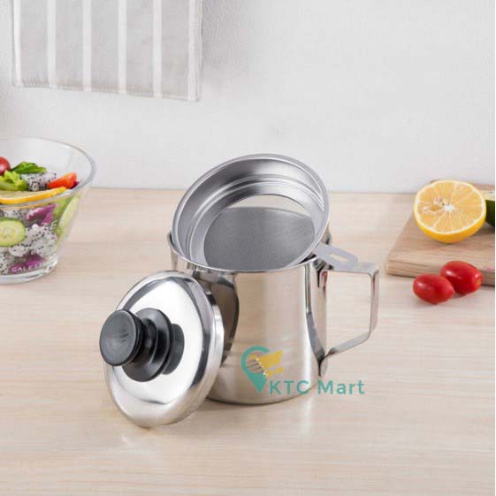 KTCmart - Oil Pot 14 Cm - Wadah Penyaring Minyak Goreng Tebal Stainless