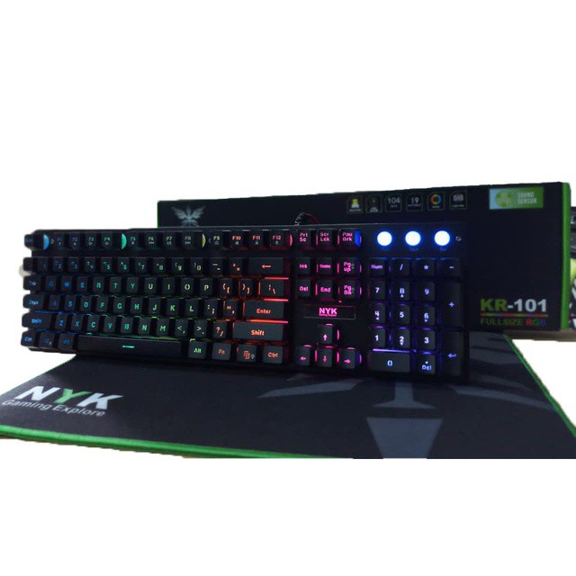 PROMO BEST SELLER NYK KR-101 / NYK KR 101 Gaming Keyboard RGB Sound Sensor TERLARIS