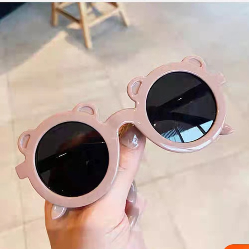 (COD) Kacamata Anak New Trend/Fashion Anak Terbaru Telinga Beruang High Quality-pink