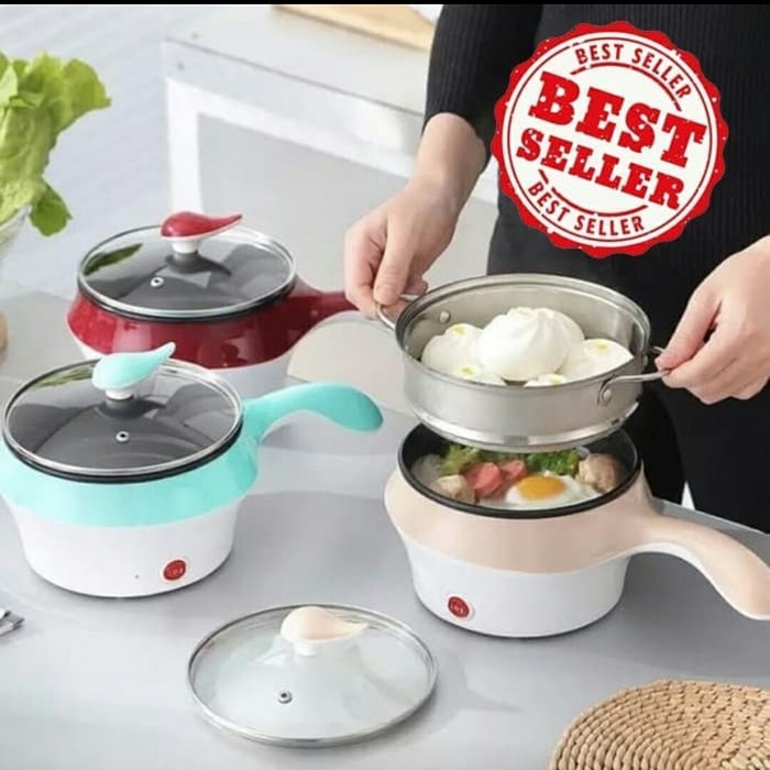 Panci Mini Listrik Panci Elektrik Steamer Panci Listrik Masak Mie Instant Sayur Penghangat Makanan