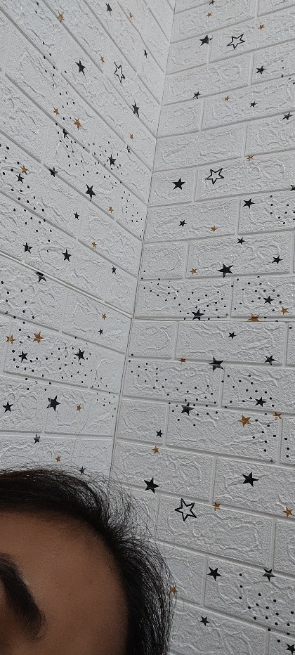 Ready Stock !! Wallpaper Dinding 3d Foam Batu Bata Wallsticker Bintang Wallsticker Kayu 70cm X 77cm.