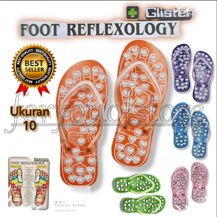 Sandal Jepit Refleksi Warna Glisten Terapi untuk Kesehatan Dan Rematik / Sendal Reflexy / Reflexi