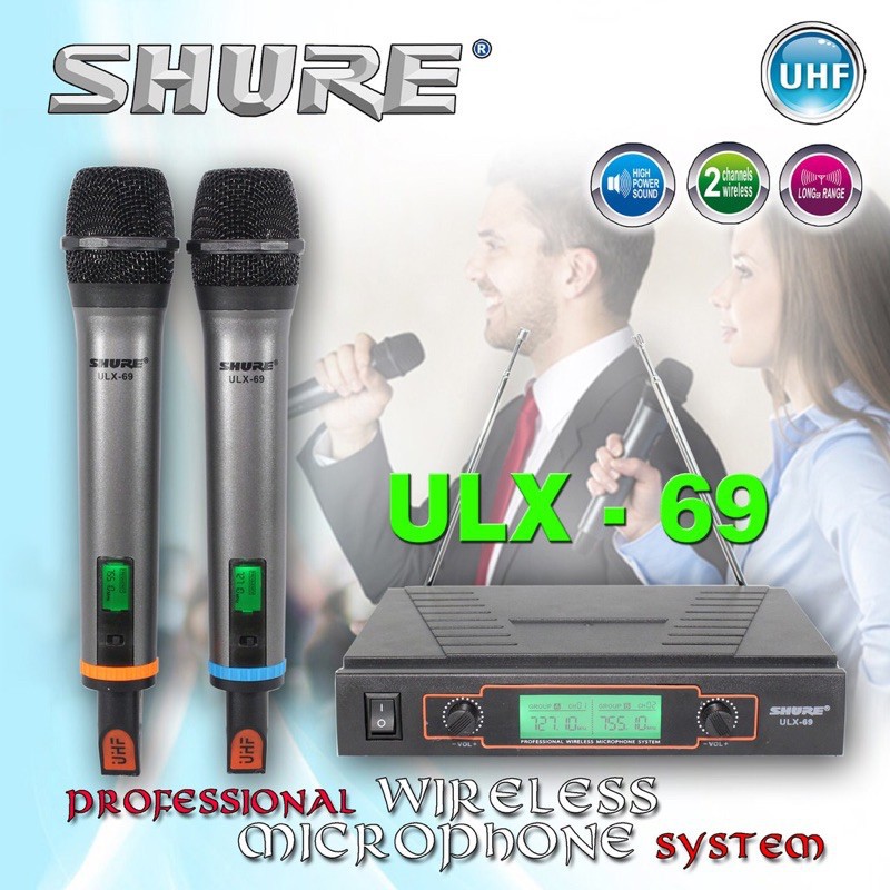 Mic wireless SHURE ULX-69 microphone double wireless