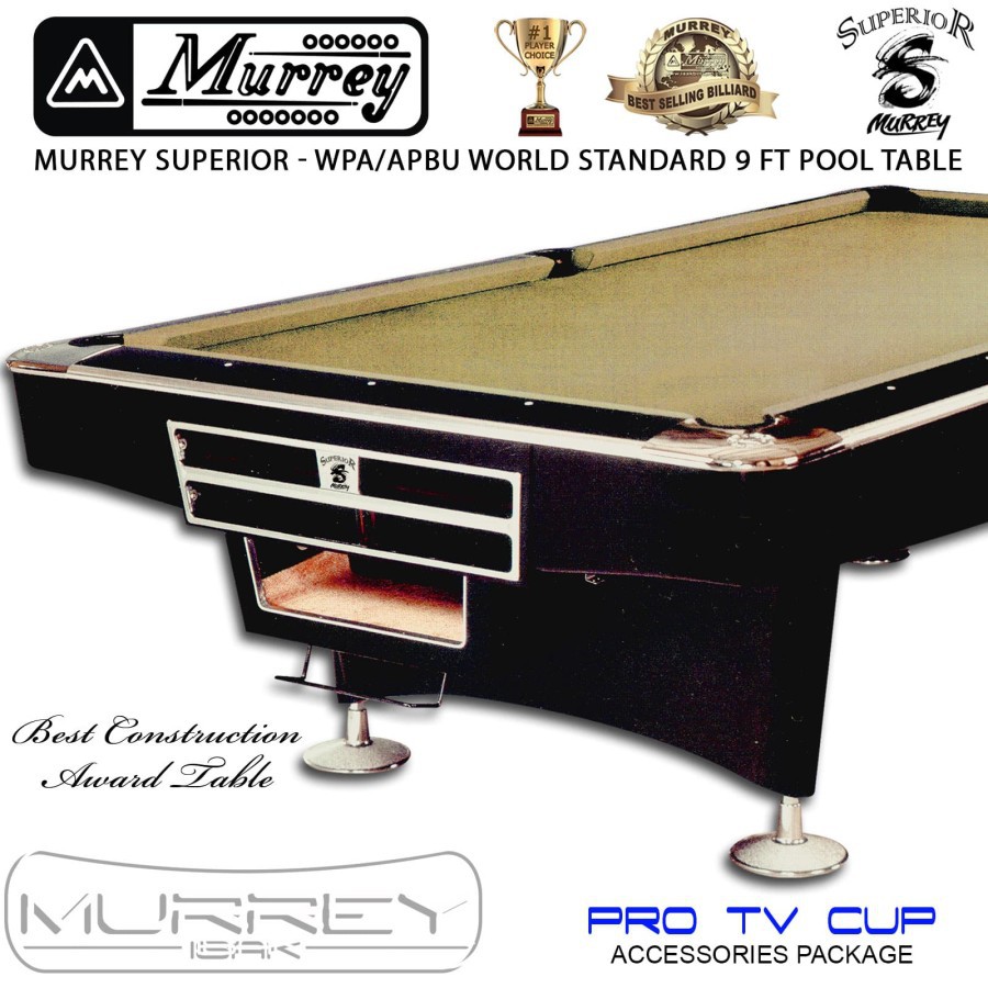 Murrey Superior 9 ft Pool Table - Meja Billiard Biliar 9 feet