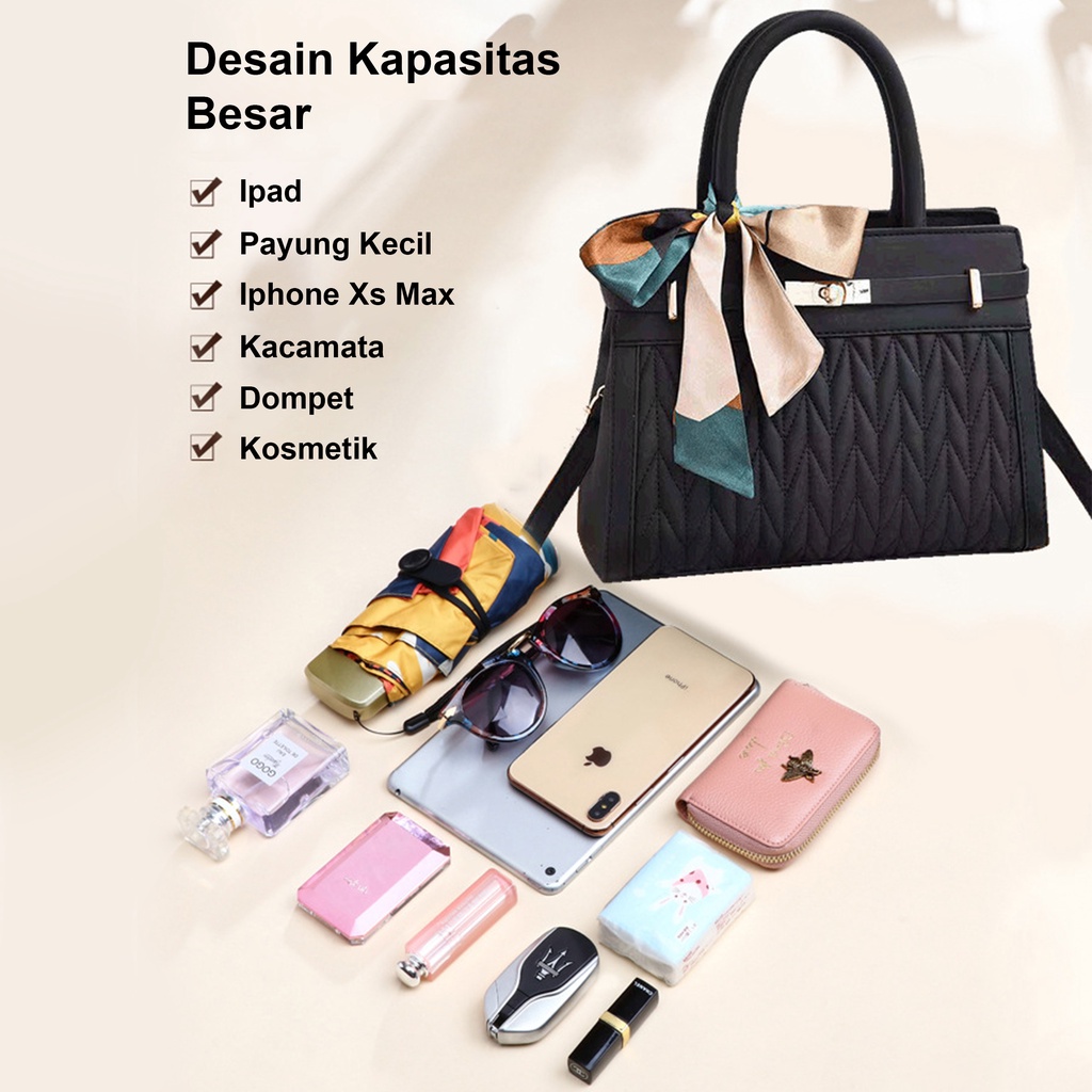 Tas Selempang Wanita Sling Bag Tas Bahu Wanita Import Syal Sutra