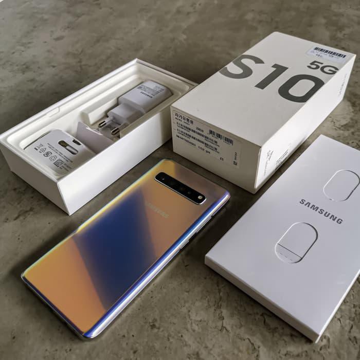 Jual [Handphone Second] [New] Samsung Galaxy S10 5G 256 GB Black Gold