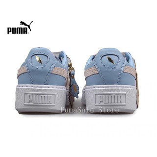 Sepatu Sneakers Desain Puma Basket Warna  Hitam  Biru  