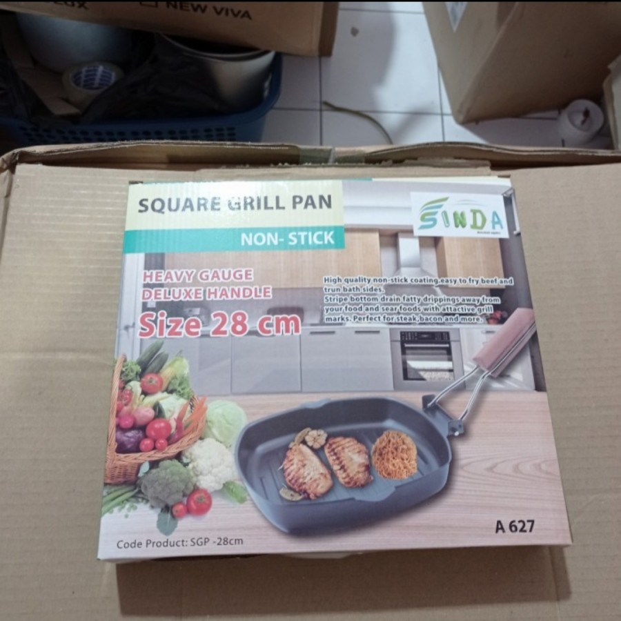 GRILLPAN SQUARE / WAJAN PEMANGGANG 28CM ANTI LENGKET TERMURAH