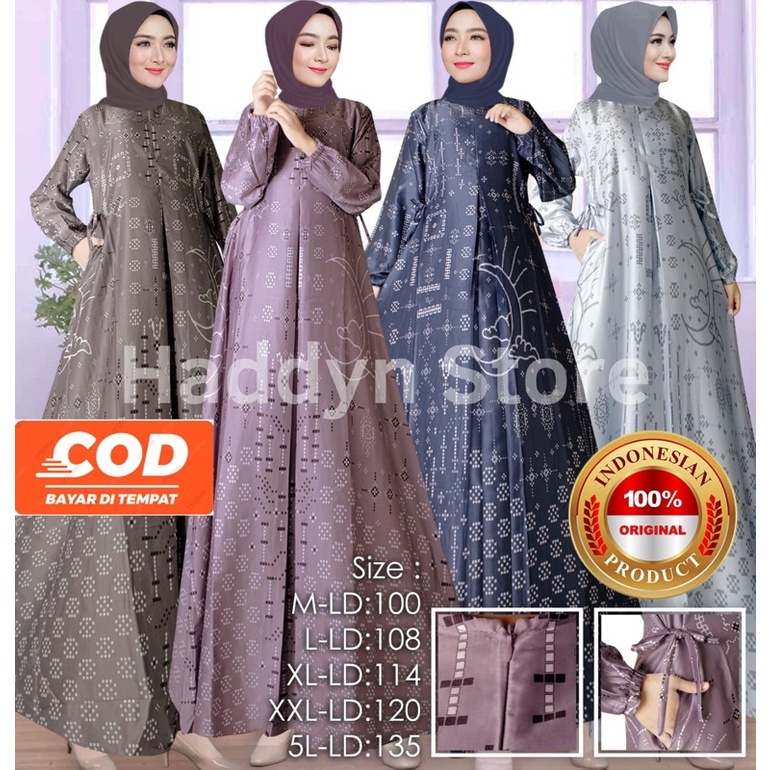 Ready Jumbo Ld 135 /5L) Gamis Maxmara Lux | Gamis Maxmara Lux Premium |Tali Pinggang |Busui